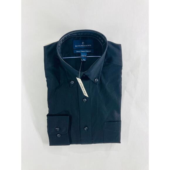 NWT Buttoned Down Black Classic Long Sleeve Button Down Shirt Men's Size 14.5 34 - Picture 2 of 6